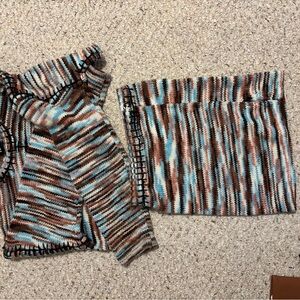 Blue and Brown Cozy Sweater with Skort Style